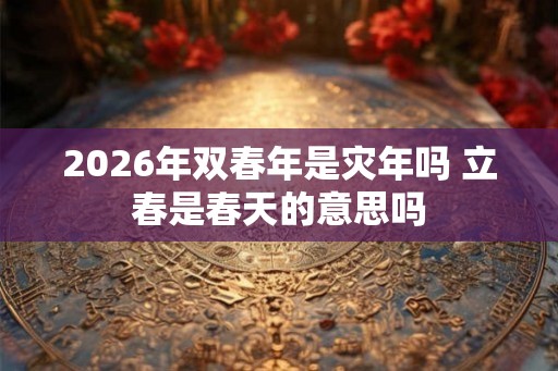 2026年双春年是灾年吗 立春是春天的意思吗