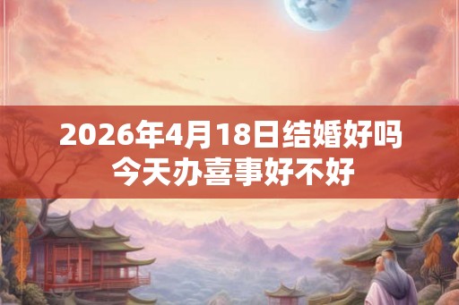 2026年4月18日结婚好吗 今天办喜事好不好
