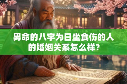 男命的八字为日坐食伤的人的婚姻关系怎么样? 男命的八字为日坐食伤的人的婚姻关系怎么样?