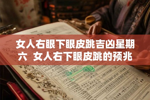 女人右眼下眼皮跳吉凶星期六  女人右下眼皮跳的预兆星期日