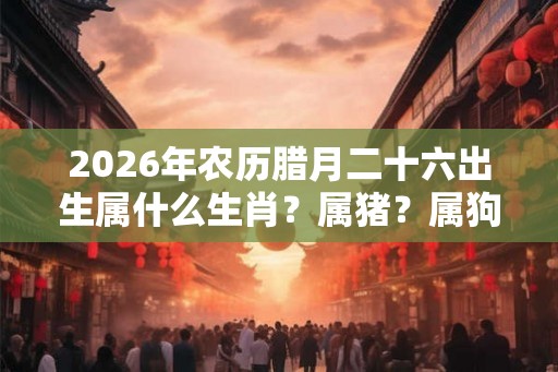 2026年农历腊月二十六出生属什么生肖?属猪?属狗? 2026年农历腊月二十六出生属什么生肖?属猪?属狗?