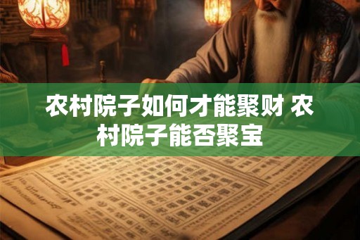 农村院子如何才能聚财 农村院子能否聚宝
