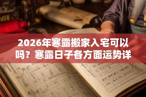 2026年寒露搬家入宅可以吗？寒露日子各方面运势详解！