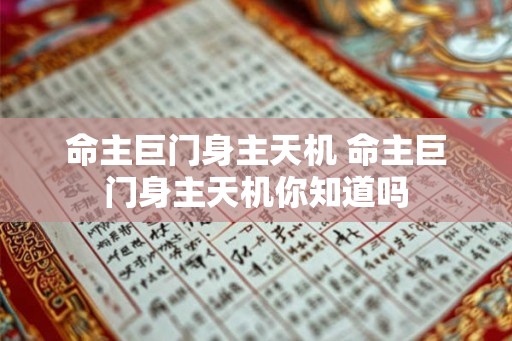 命主巨门身主天机 命主巨门身主天机你知道吗 命主巨门身主天机 命主巨门身主天机你知道吗