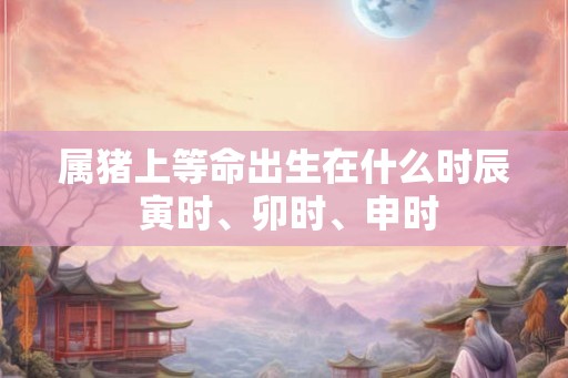 属猪上等命出生在什么时辰 寅时、卯时、申时