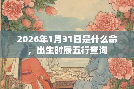 2026年1月31日是什么命，出生时辰五行查询