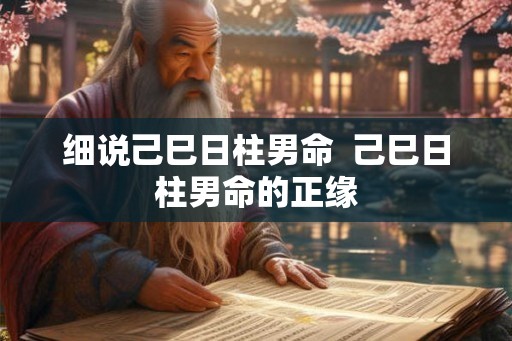 细说己巳日柱男命  己巳日柱男命的正缘