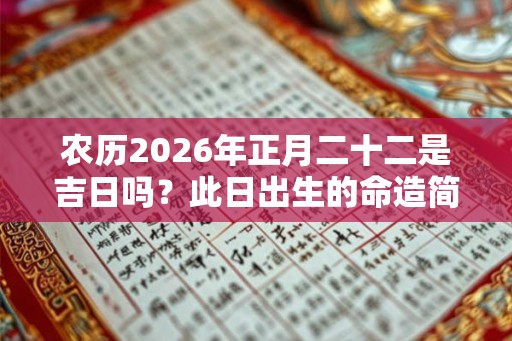 农历2026年正月二十二是吉日吗？此日出生的命造简批