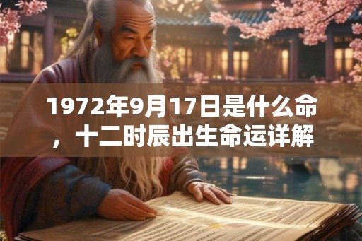 1972年9月17日是什么命，十二时辰出生命运详解
