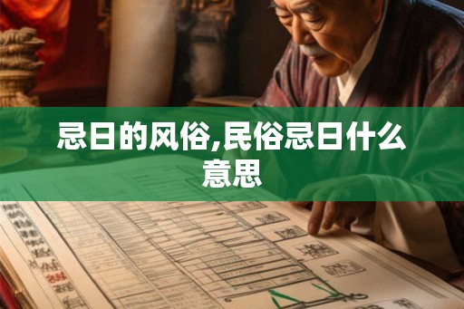 忌日的风俗,民俗忌日什么意思