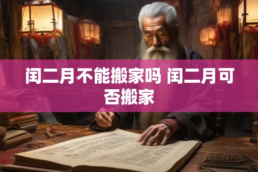 闰二月不能搬家吗 闰二月可否搬家