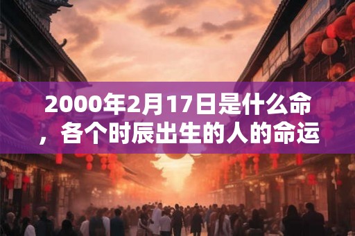 2000年2月17日是什么命，各个时辰出生的人的命运