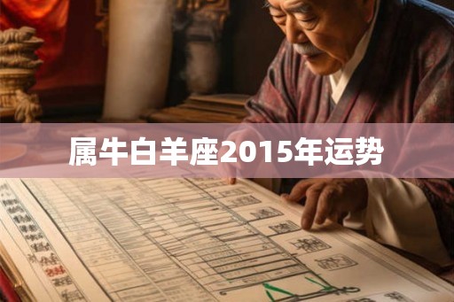 属牛白羊座2015年运势