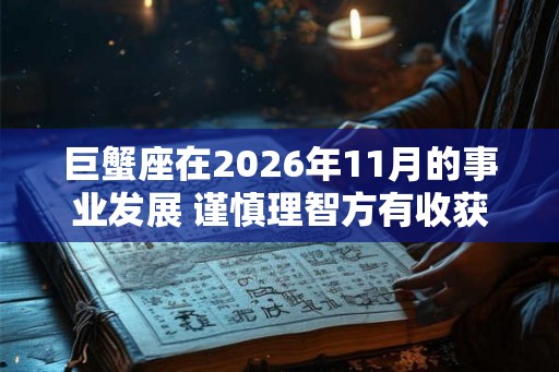 巨蟹座在2026年11月的事业发展 谨慎理智方有收获 巨蟹座在2026年11月的事业发展 谨慎理智方有收获