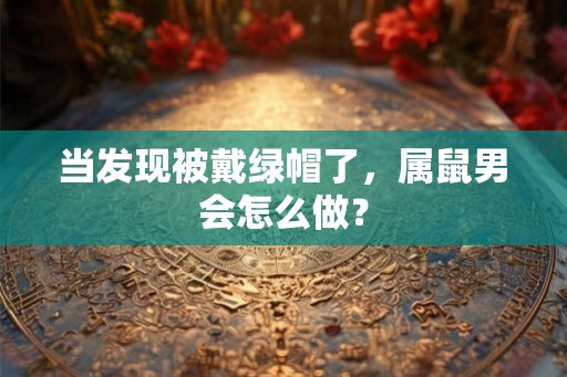 当发现被戴绿帽了，属鼠男会怎么做？