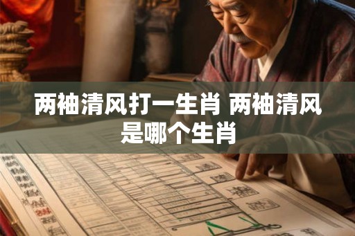 两袖清风打一生肖 两袖清风是哪个生肖