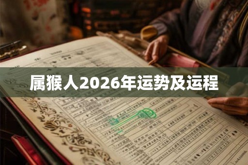 属猴人2026年运势及运程