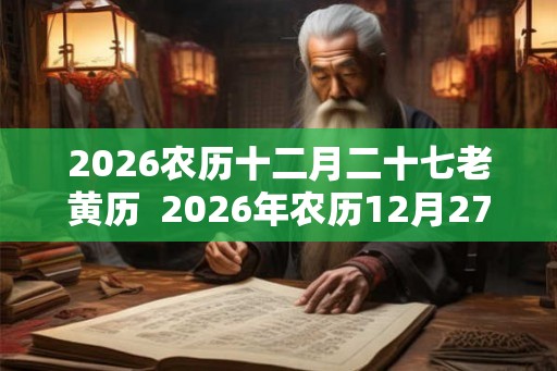 2026农历十二月二十七老黄历  2026年农历12月27日黄历