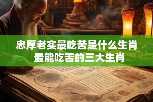 忠厚老实最吃苦是什么生肖  最能吃苦的三大生肖