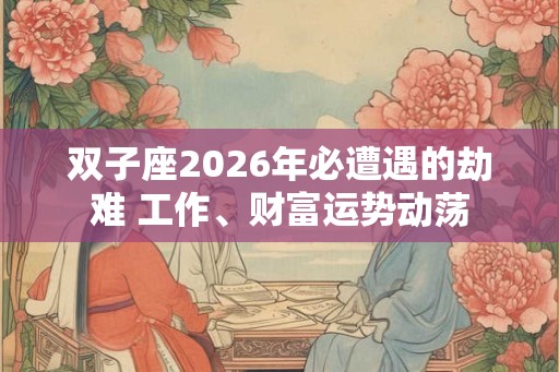 双子座2026年必遭遇的劫难 工作、财富运势动荡
