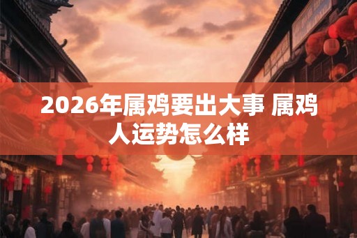 2026年属鸡要出大事 属鸡人运势怎么样