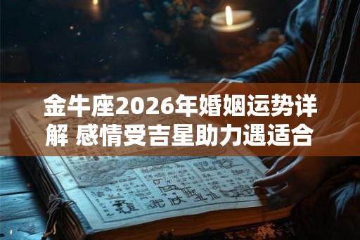 金牛座2026年婚姻运势详解 感情受吉星助力遇适合伴侣