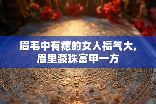 眉毛中有痣的女人福气大,眉里藏珠富甲一方