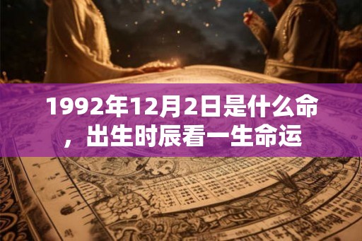 1992年12月2日是什么命，出生时辰看一生命运