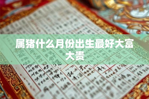 属猪什么月份出生最好大富大贵