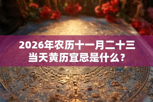 2026年农历十一月二十三当天黄历宜忌是什么？