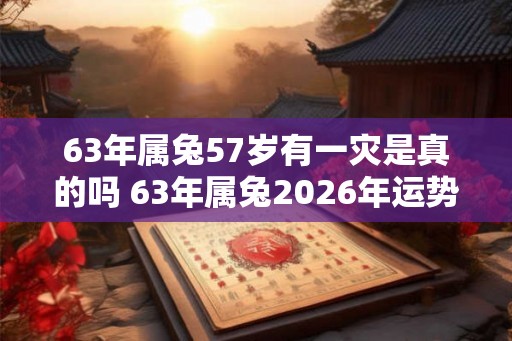 63年属兔57岁有一灾是真的吗 63年属兔2026年运势