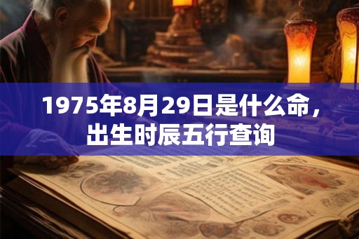 1975年8月29日是什么命，出生时辰五行查询