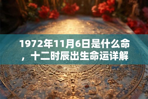 1972年11月6日是什么命,十二时辰出生命运详解 1972年11月6日是什么命,十二时辰出生命运详解