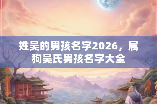 姓吴的男孩名字2026，属狗吴氏男孩名字大全