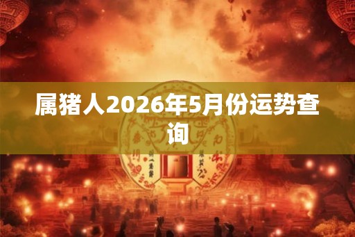 属猪人2026年5月份运势查询