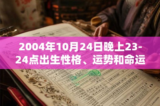 2004年10月24日晚上23-24点出生性格、运势和命运