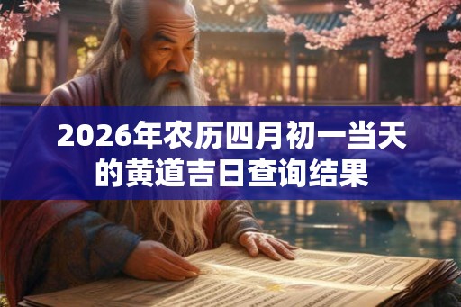 2026年农历四月初一当天的黄道吉日查询结果