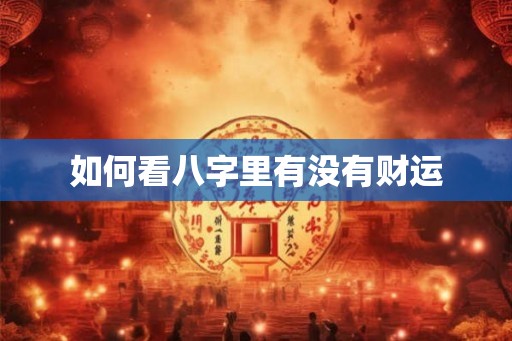 如何看八字里有没有财运