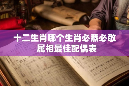 十二生肖哪个生肖必恭必敬  属相最佳配偶表