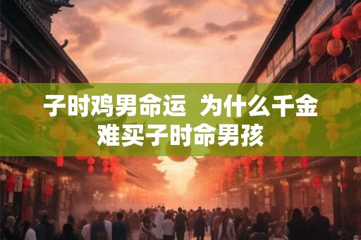 子时鸡男命运  为什么千金难买子时命男孩