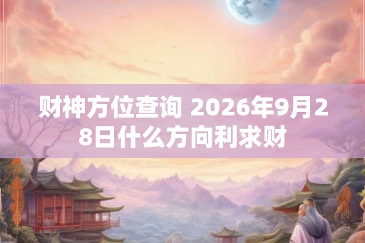 财神方位查询 2026年9月28日什么方向利求财 财神方位查询 2026年9月28日什么方向利求财
