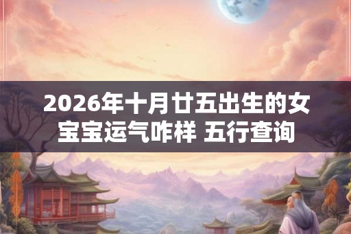 2026年十月廿五出生的女宝宝运气咋样 五行查询 2026年十月廿五出生的女宝宝运气咋样 五行查询