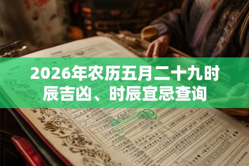 2026年农历五月二十九时辰吉凶、时辰宜忌查询