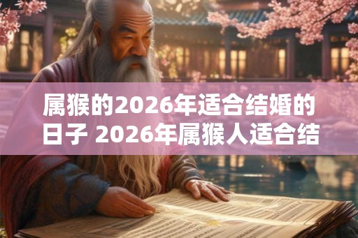 属猴的2026年适合结婚的日子 2026年属猴人适合结婚吗