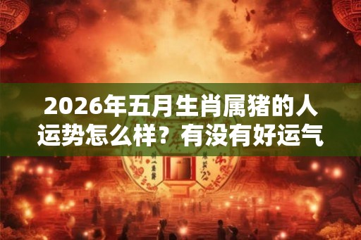2026年五月生肖属猪的人运势怎么样?有没有好运气? 2026年五月生肖属猪的人运势怎么样?有没有好运气?