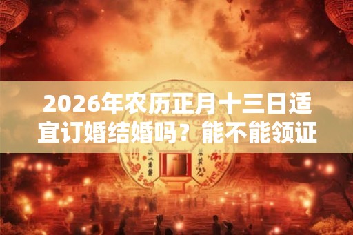 2026年农历正月十三日适宜订婚结婚吗？能不能领证？