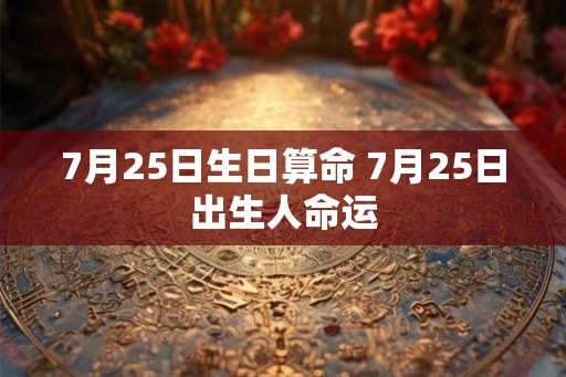 7月25日生日算命 7月25日出生人命运