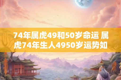 74年属虎49和50岁命运 属虎74年生人4950岁运势如何