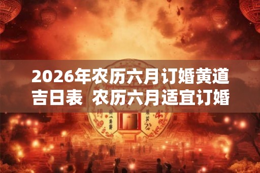 2026年农历六月订婚黄道吉日表 农历六月适宜订婚的好日子有哪些 2026年农历六月订婚黄道吉日表 农历六月适宜订婚的好日子有哪些