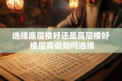选择底层楼好还是高层楼好 楼层高低如何选择
